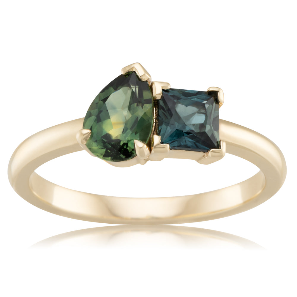 9k Yellow Gold Australian Sapphire Dress Ring