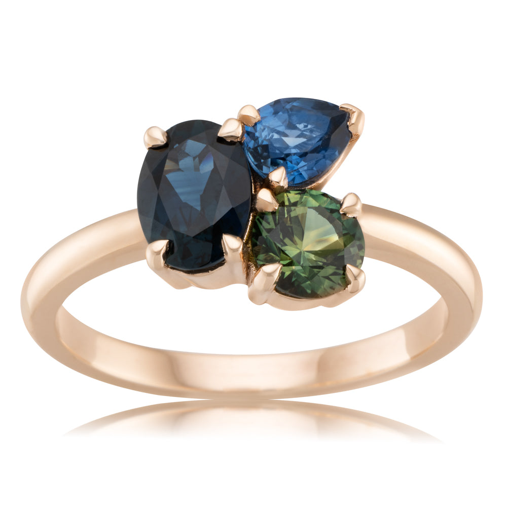 9k Yellow Gold Australian Sapphire Dress Ring