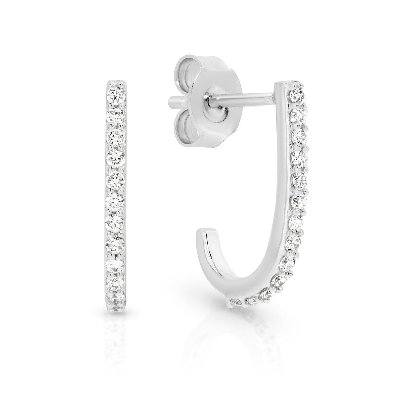 9ct white gold Biron Laboratory Grown Diamond Half Hoop Earrings