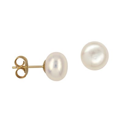 Sterling Silver Pearl Stud Earrings.